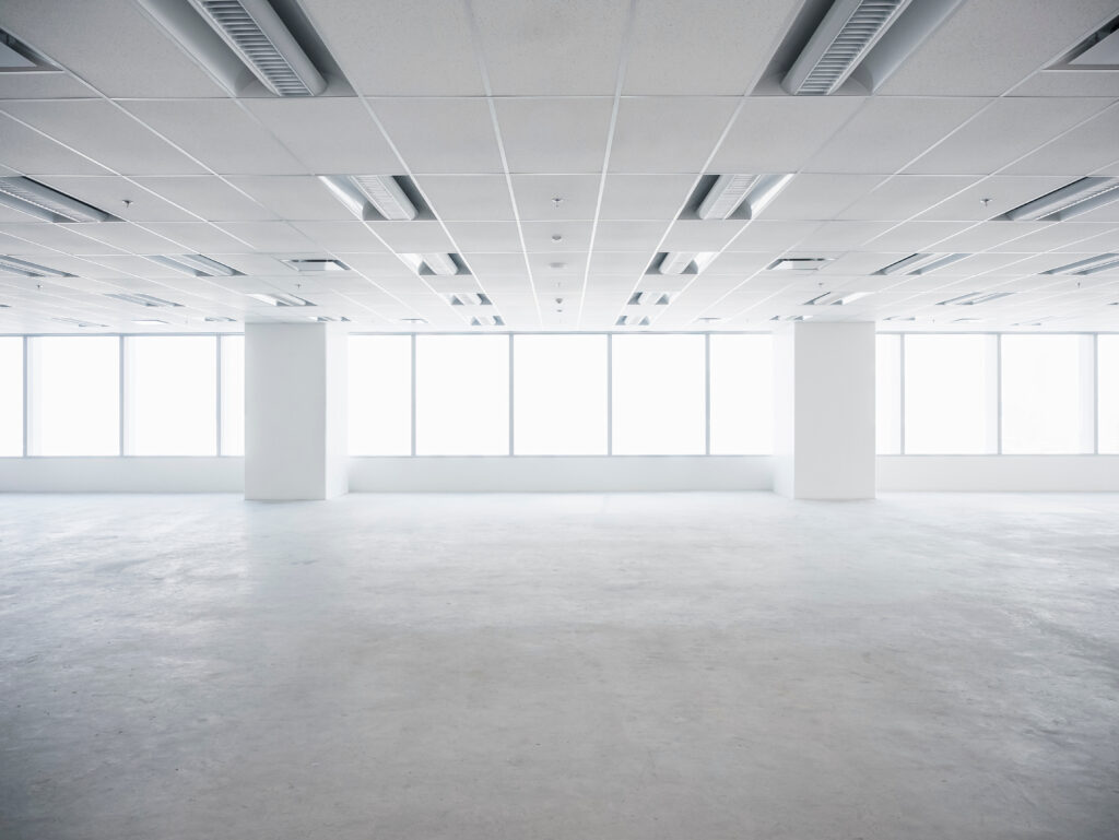 軽天天井を施工したオフィス内装